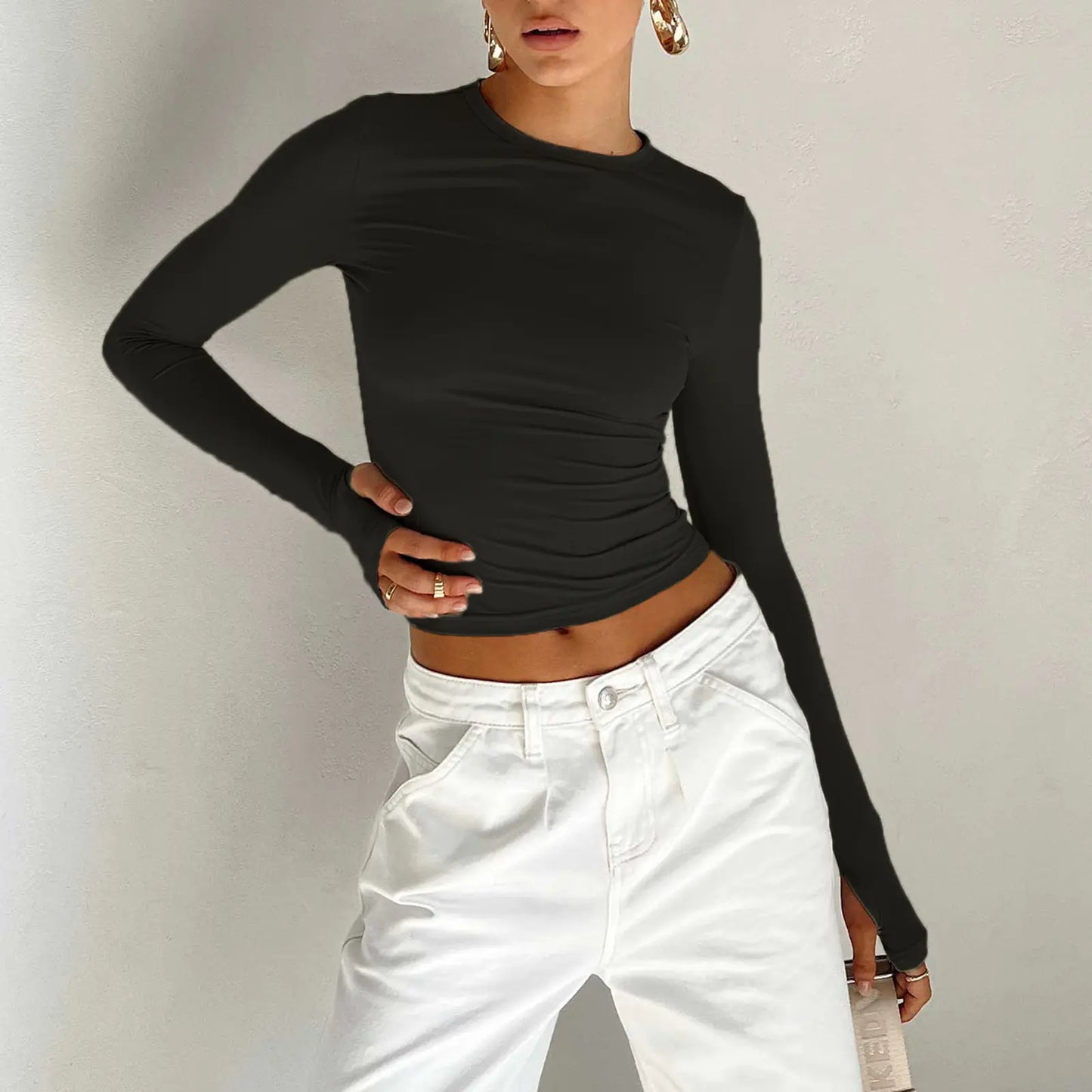 Camiseta Brianna de Manga Larga – Corte Ajustado