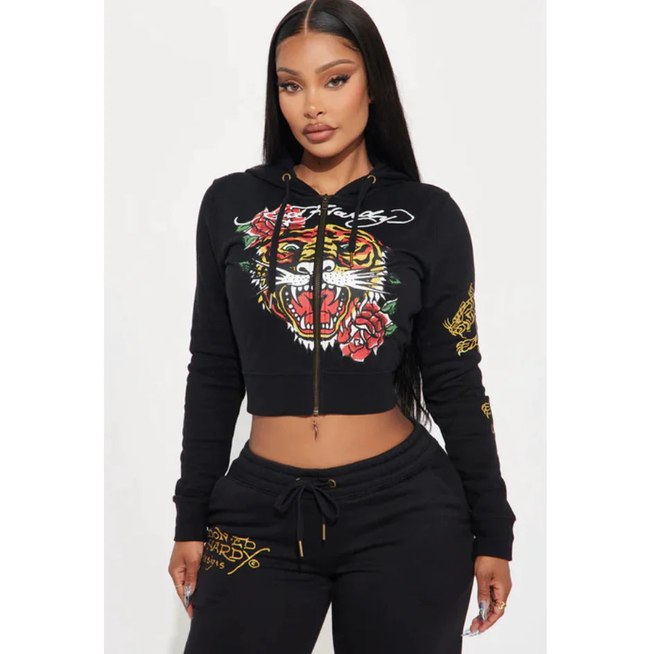 Conjunto de Dos Piezas con Estampado de Cremallera