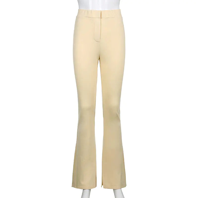 Pantalones Casuales Ajustados de Cintura Alta