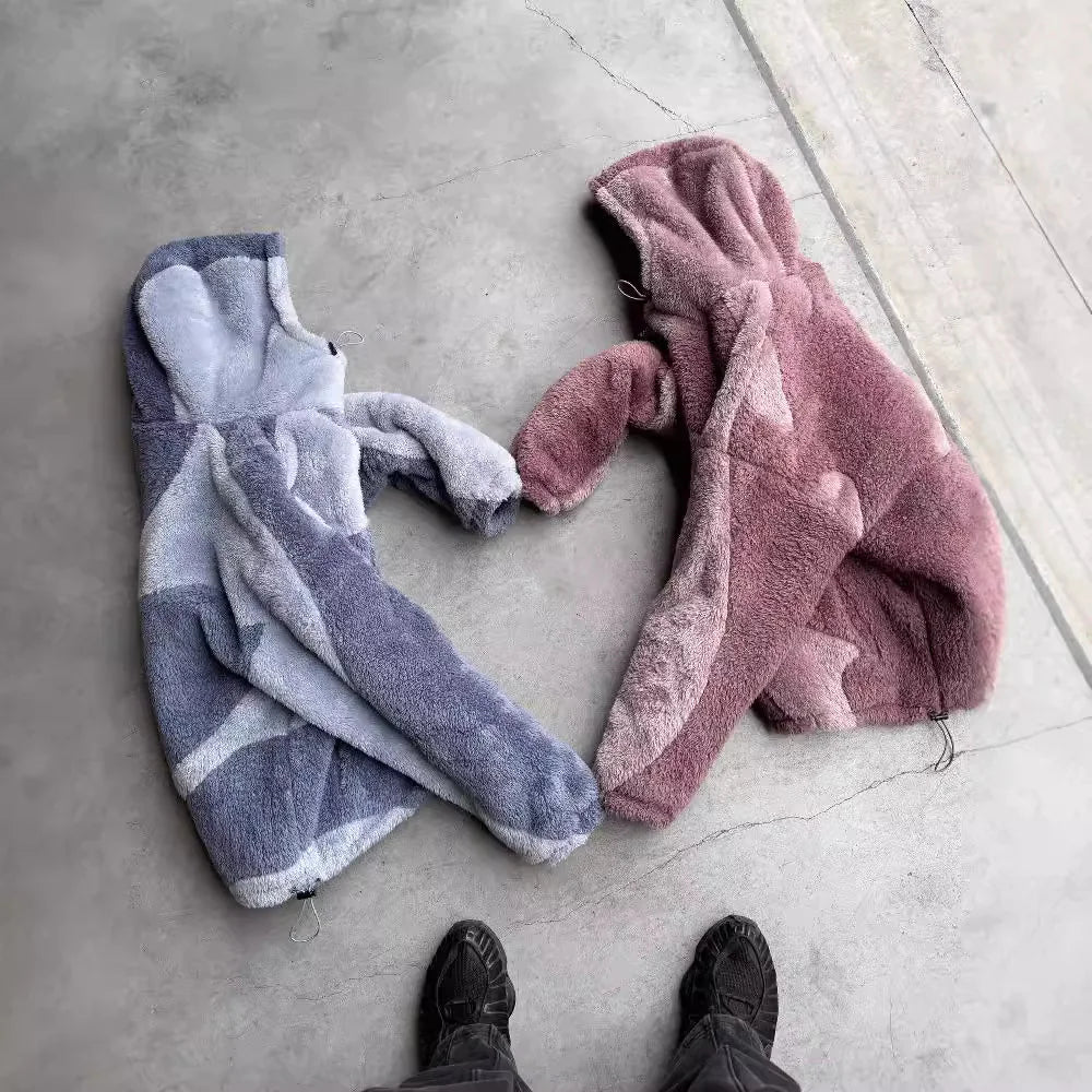 Chaqueta Esponjosa de Lana con Cremallera