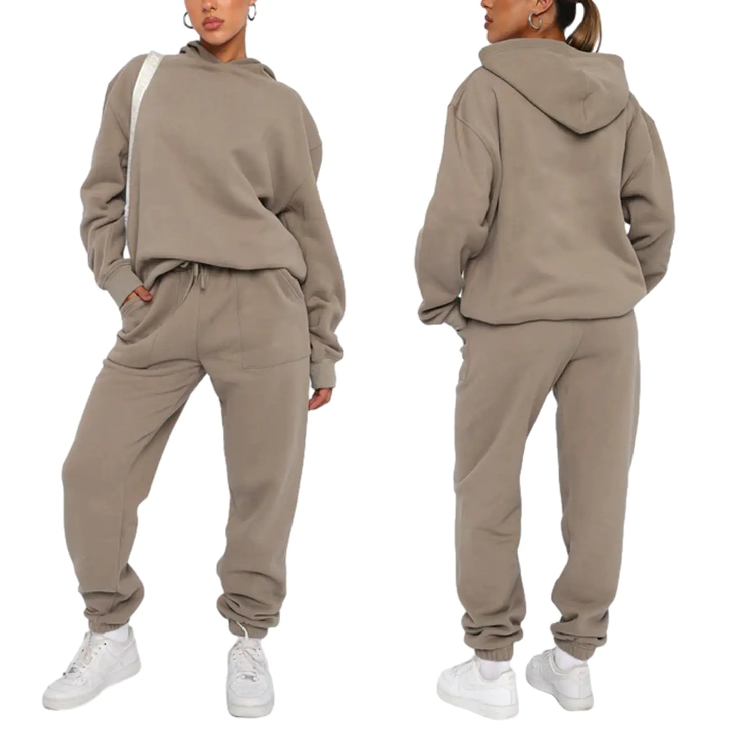 Conjunto de Sudadera con Capucha y Pantalones Largos de Otoño - Invierno