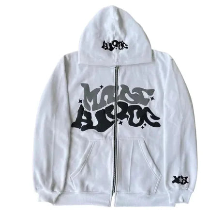 Sudadera con Capucha y Cremallera Estampada Y2K