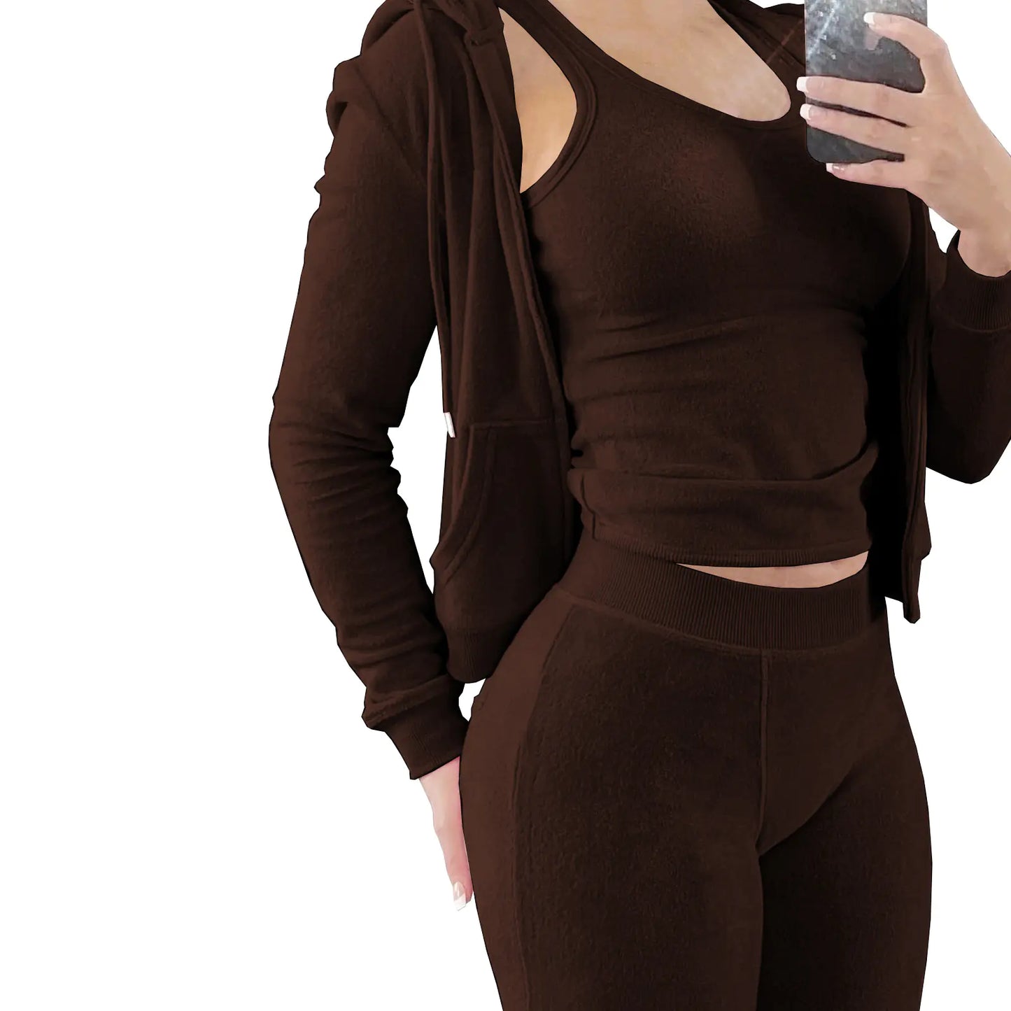 Conjunto de Chaleco con Capucha en Otoño Invierno