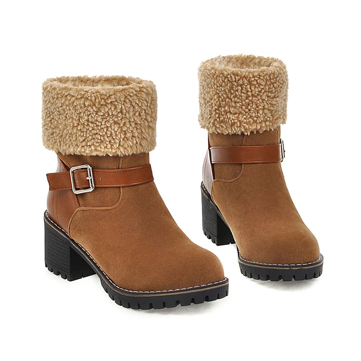 Women's Chic Buckled Short Boots