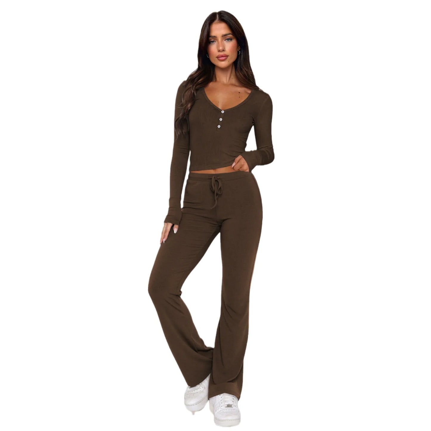 Conjunto de Top de Manga Larga y Pantalones