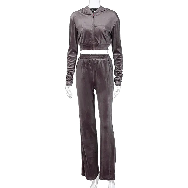 Conjunto de 3 Piezas para Mujer – Sudadera, Pantalón y Top