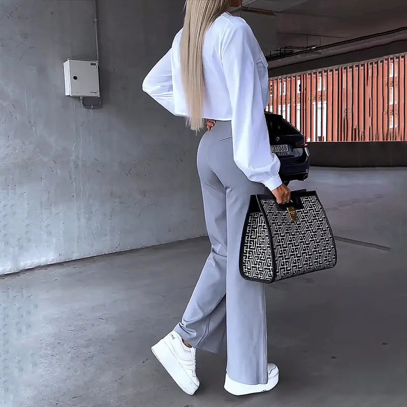 Women's Fashion Two-Piece Set with Loose Pants