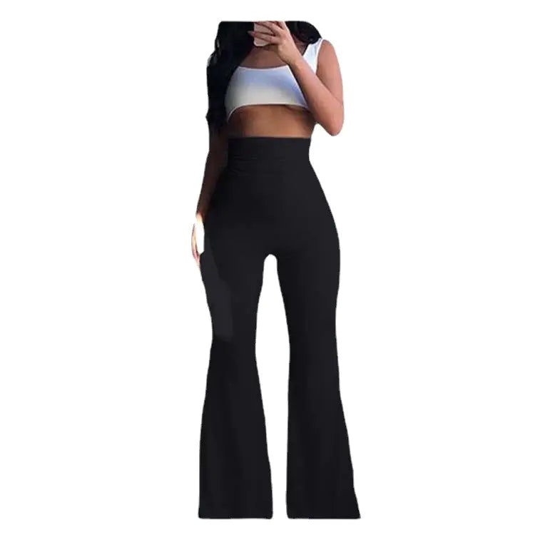 Pantalones de Yoga de Pierna Ancha y Talle Alto para Mujer