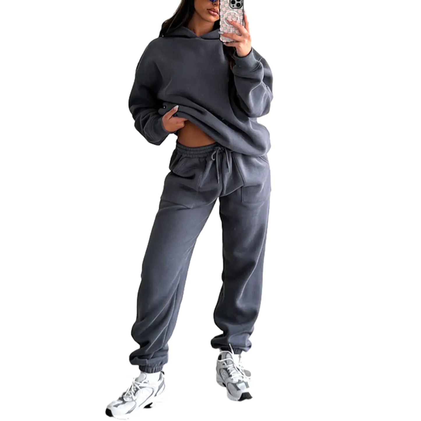 Conjunto de Sudadera con Capucha y Pantalones Largos de Otoño - Invierno