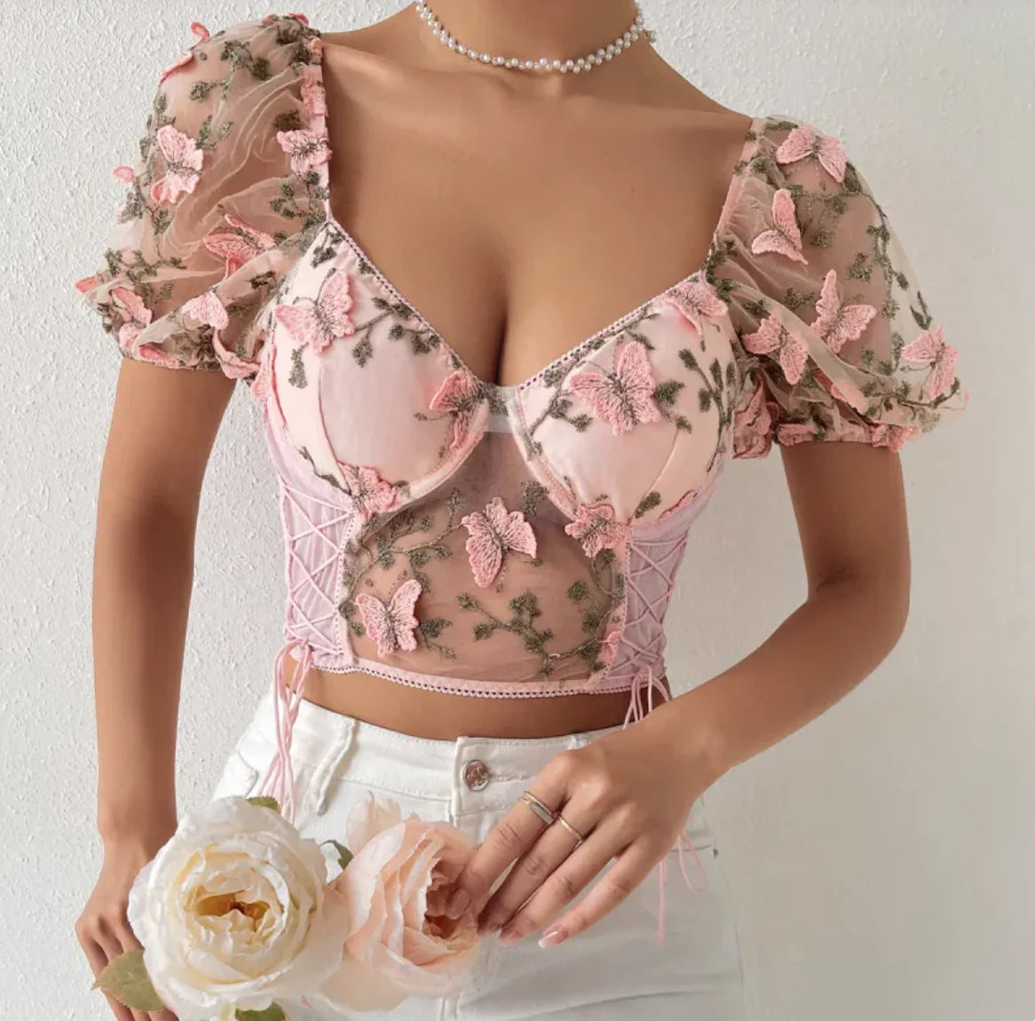 Top con Detalles de Malla