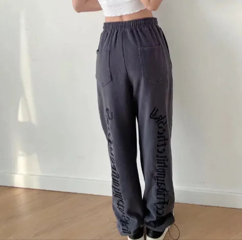 Pantalones Deportivos Bordados con Letras