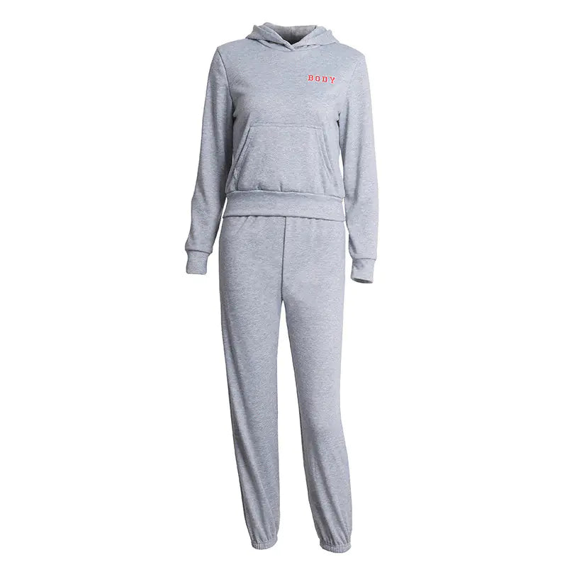Women's Floral Hooded Sweatshirt and Pants Set