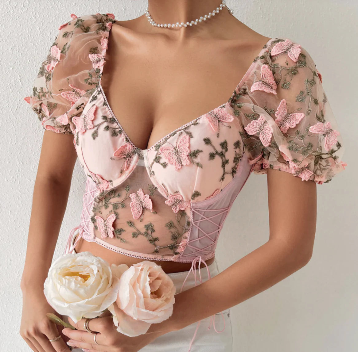 Top con Detalles de Malla