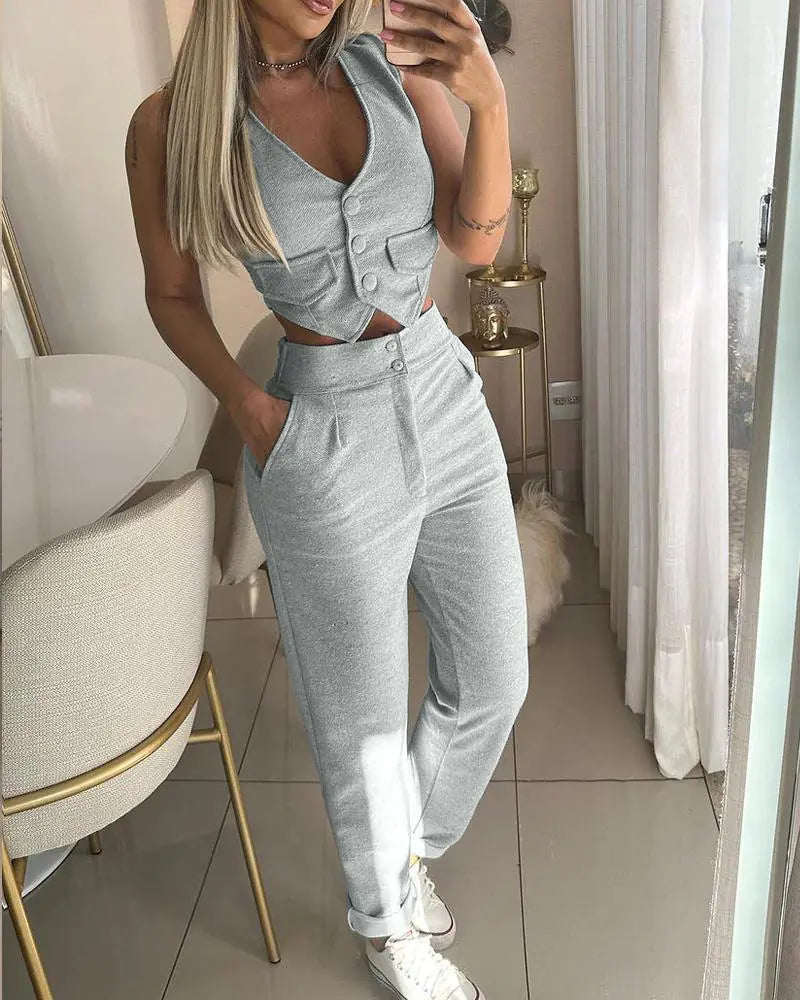 Conjunto Casual de Dos Piezas – Estilo Chic y Versátil
