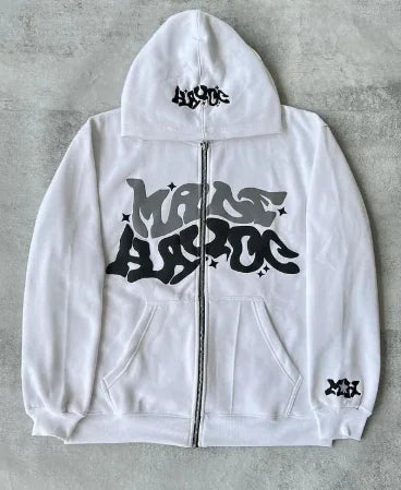 Sudadera con Capucha y Cremallera Estampada