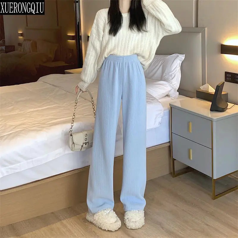Pantalones de Pierna Ancha y Cintura Alta para Mujer