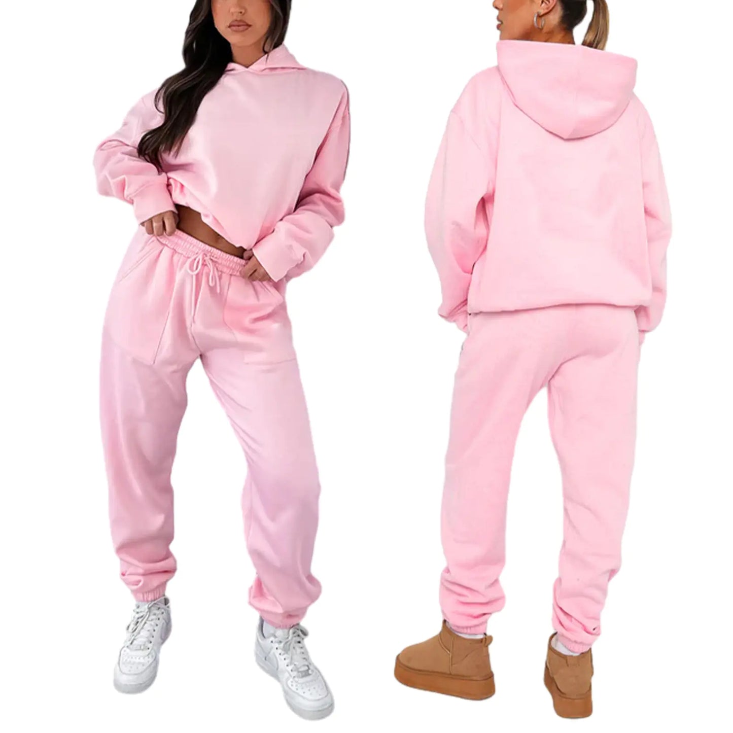 Conjunto de Sudadera con Capucha y Pantalones Largos de Otoño - Invierno