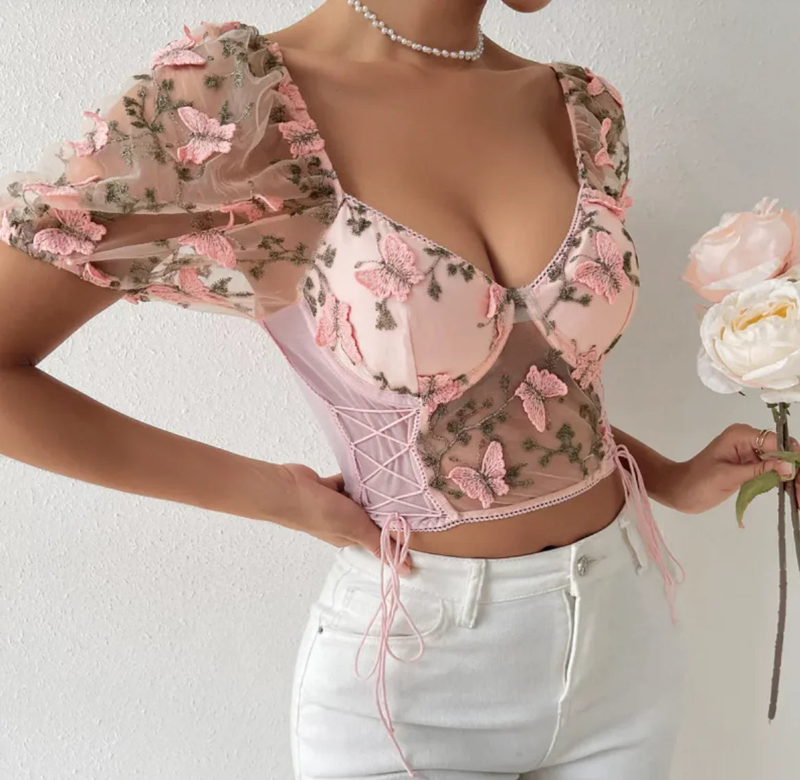 Top con Detalles de Malla