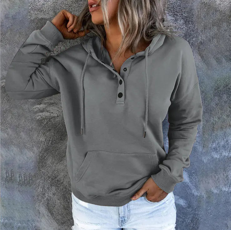 Sudadera con Capucha Casual de Manga Larga