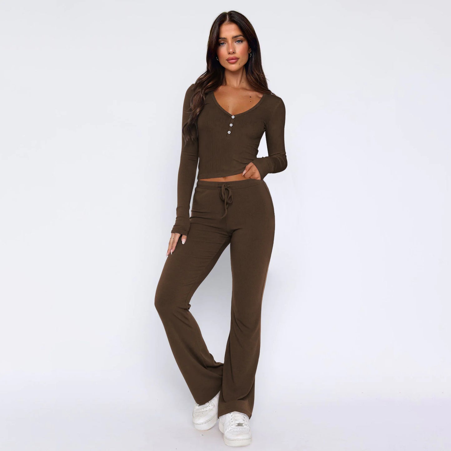 Conjunto de Top de Manga Larga y Pantalones