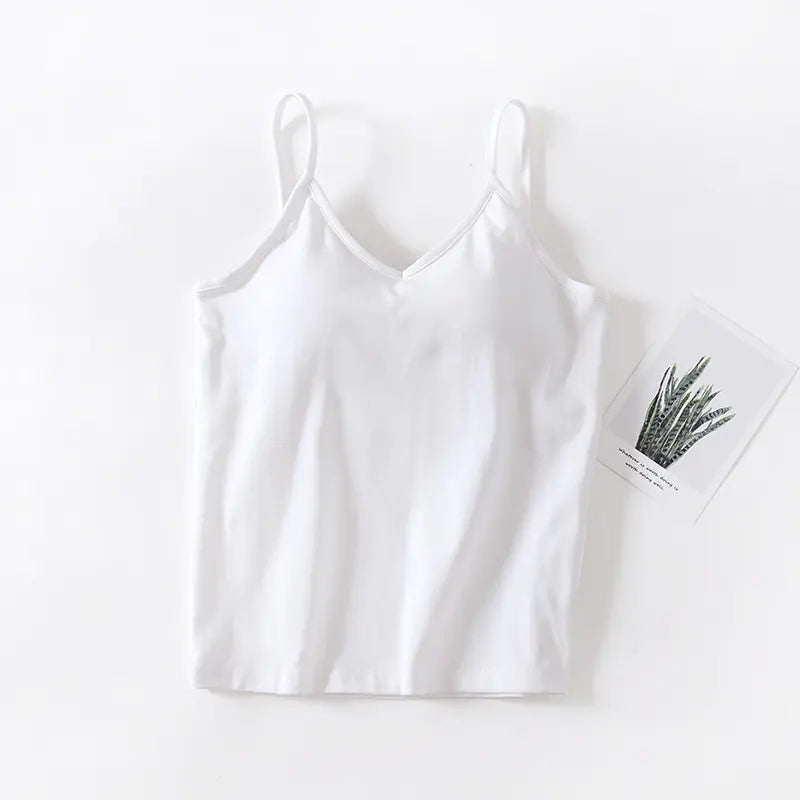 Camiseta de Tirantes con Almohadillas – Algodón