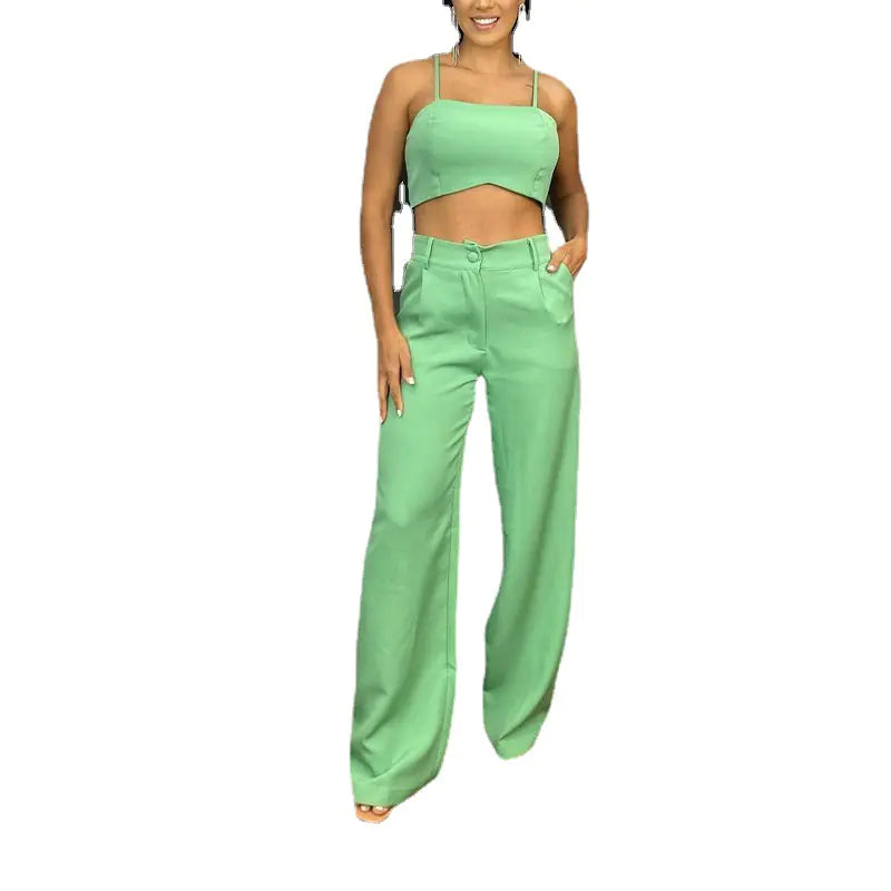 Conjunto Casual de Dos Piezas con Tirantes Ajustables