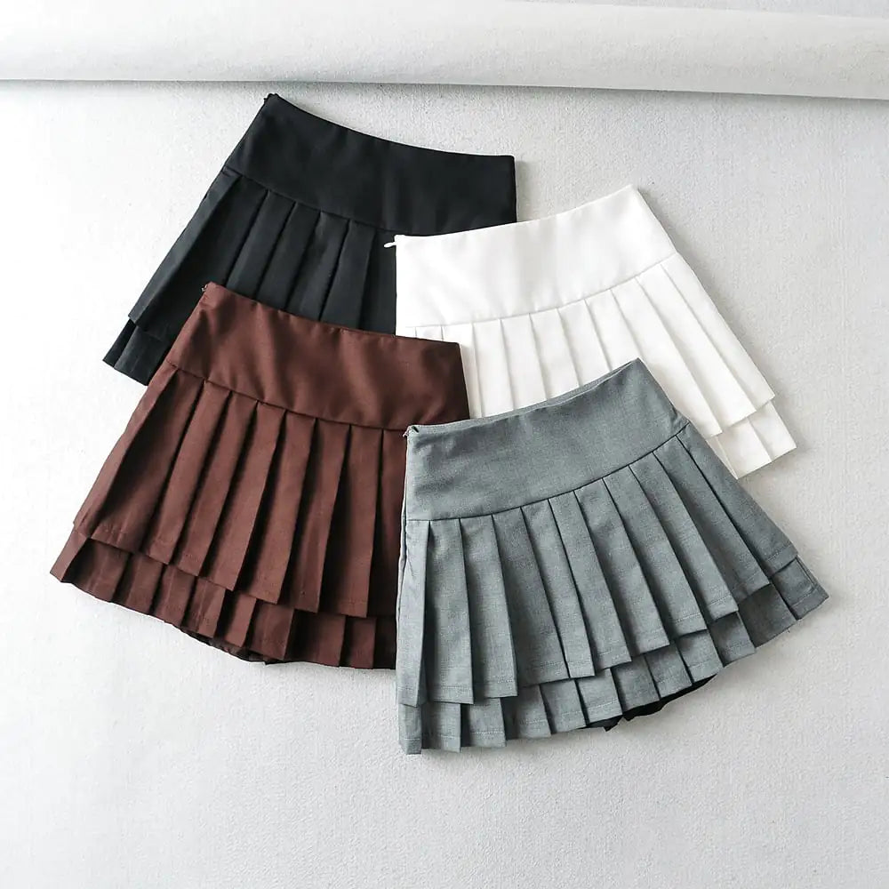 Falda Plisada Doble para Estilo de Moda