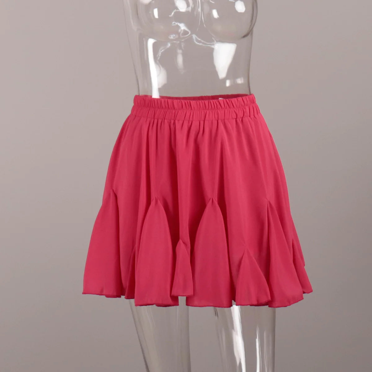 Falda Mini Plisada con Volantes