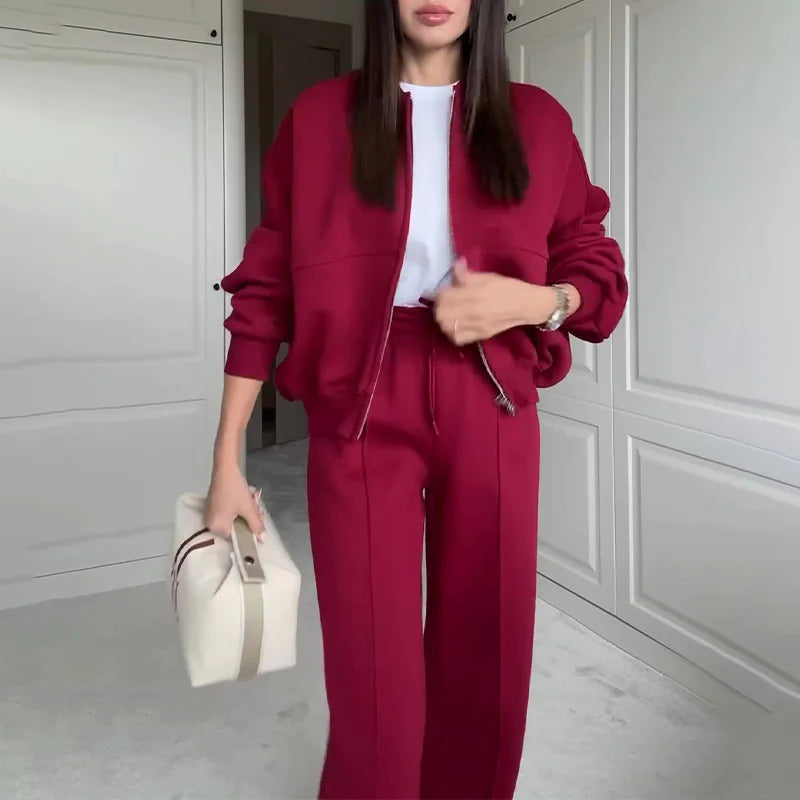 Conjunto de Suéter y Pantalones con Cremallera