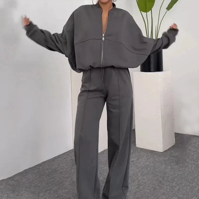Conjunto de Suéter y Pantalones con Cremallera