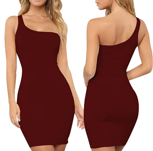 Vestido Ceñido de Una Manga