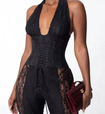 Mono Halter con Escote en V