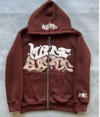 Sudadera con Capucha y Cremallera Estampada