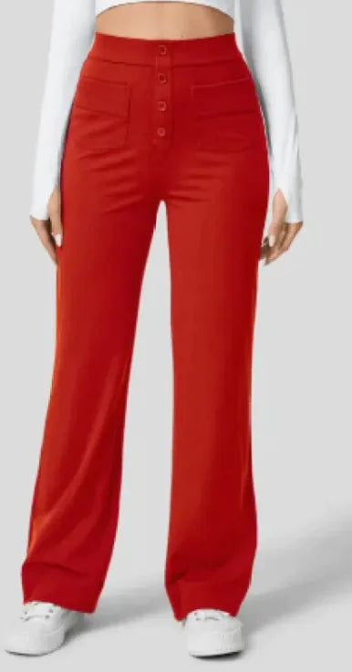 Pantalones de Pierna Ancha y Cintura Alta para Mujer Otoño