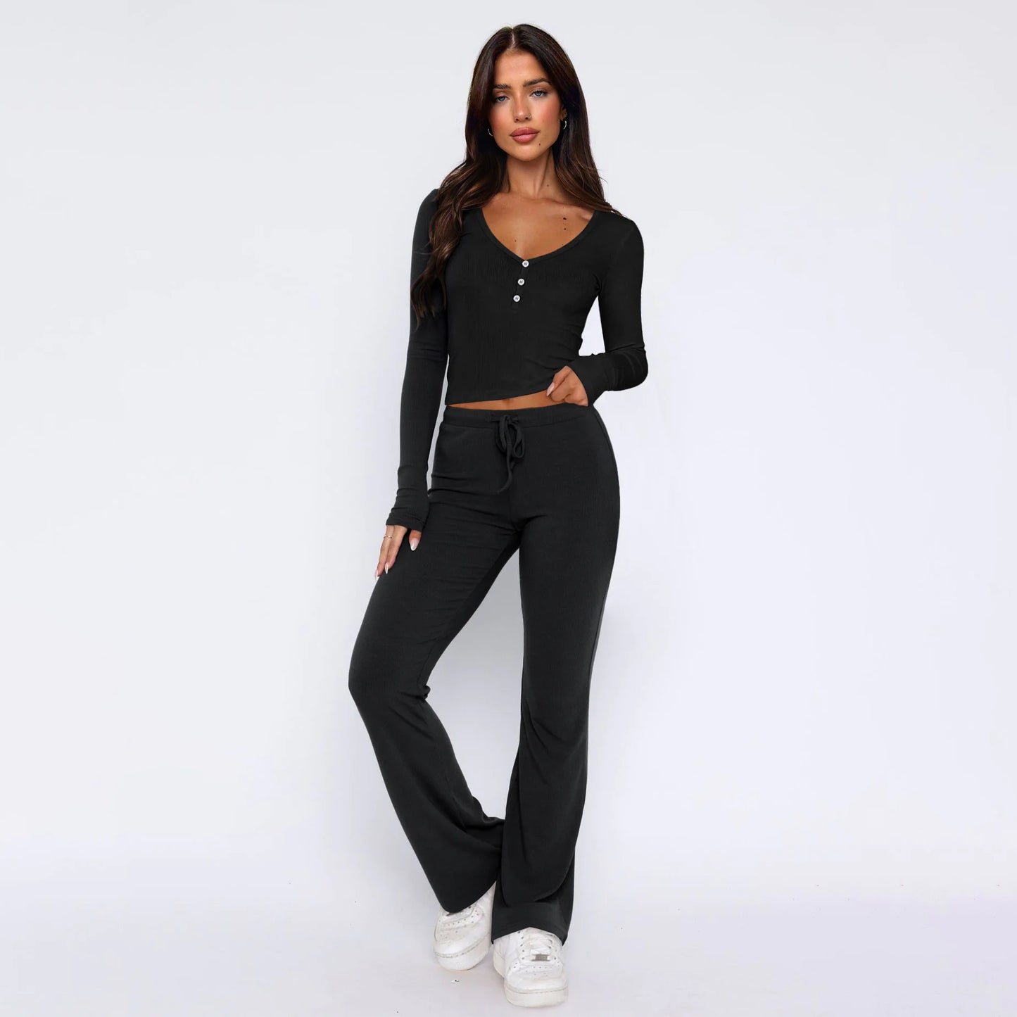 Conjunto de Top de Manga Larga y Pantalones