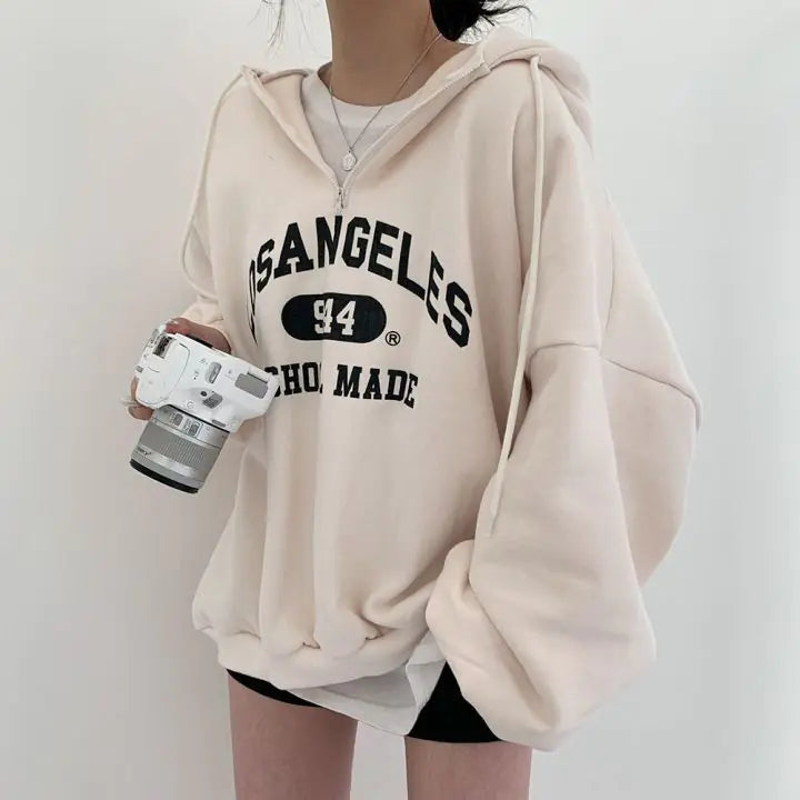 Hooded Padded Fleece Jacket for Women with Zipper
