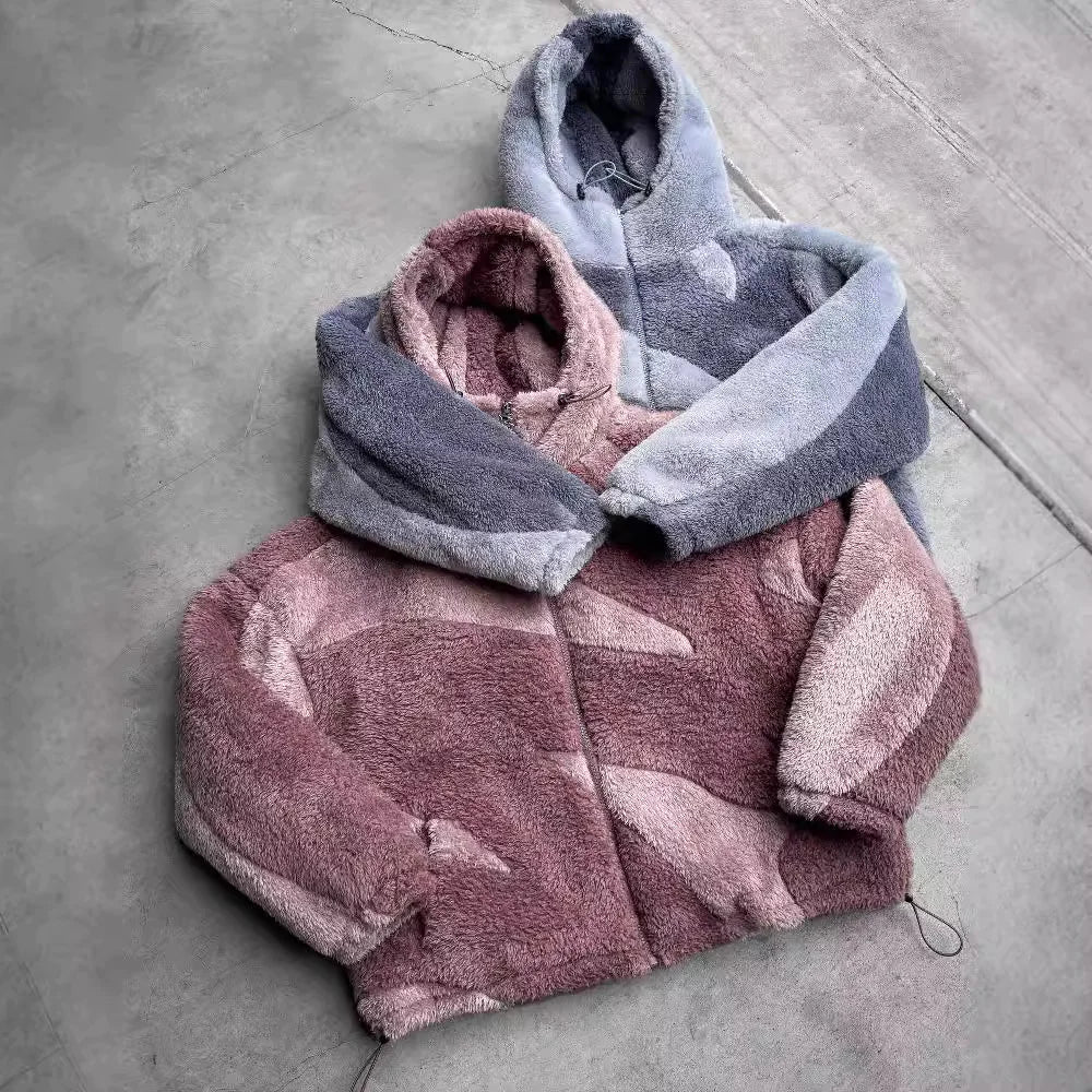 Chaqueta Esponjosa de Lana con Cremallera
