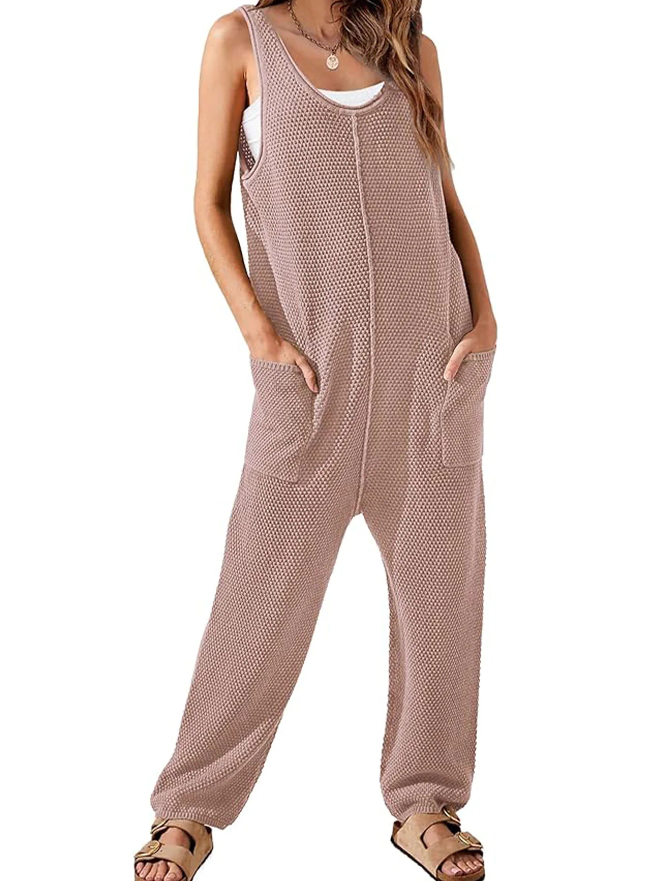 Waffle Knit Jumpsuit