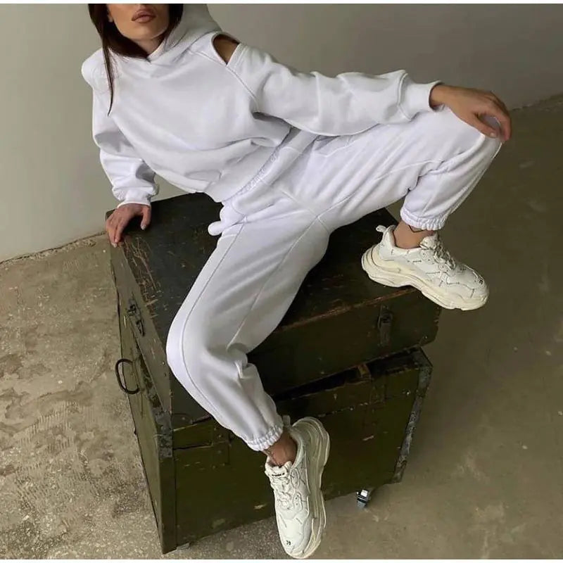 Conjunto de Sudadera con Capucha y Pantalones Deportivos Casuales