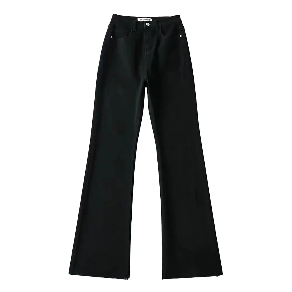 Pantalones Vaqueros Acampanados de Cintura Alta para Mujer