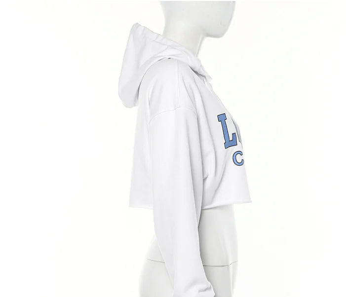 Sudadera Recortada con Capucha de Otoño