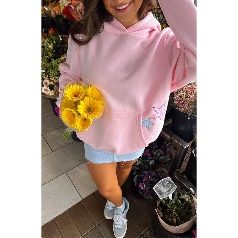 Hoodie Bordada de Estrellas