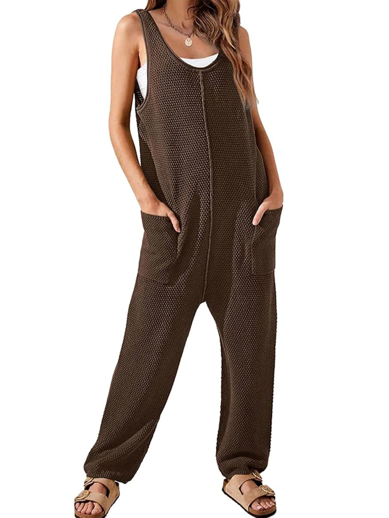 Waffle Knit Jumpsuit
