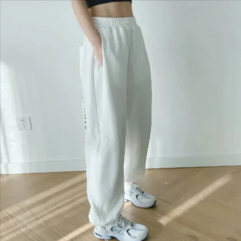 Pantalones Deportivos Bordados con Letras