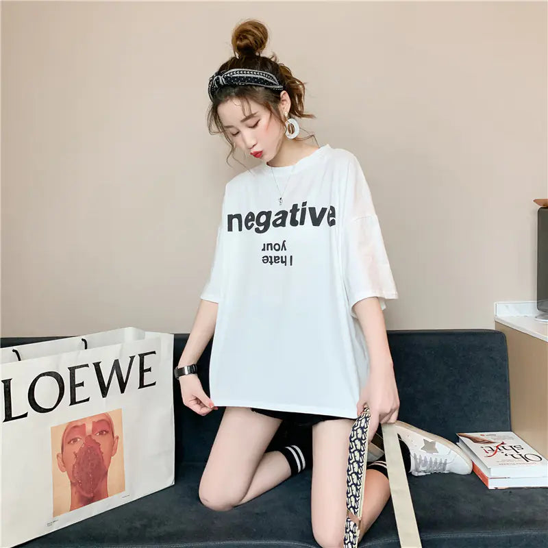 Top Básico Casual Holgado Estilo Coreano
