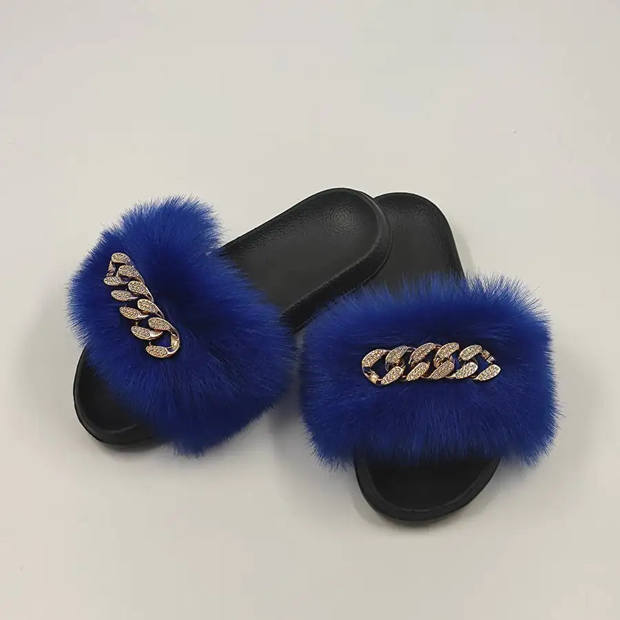 Chanclas con Plumas y Cadena