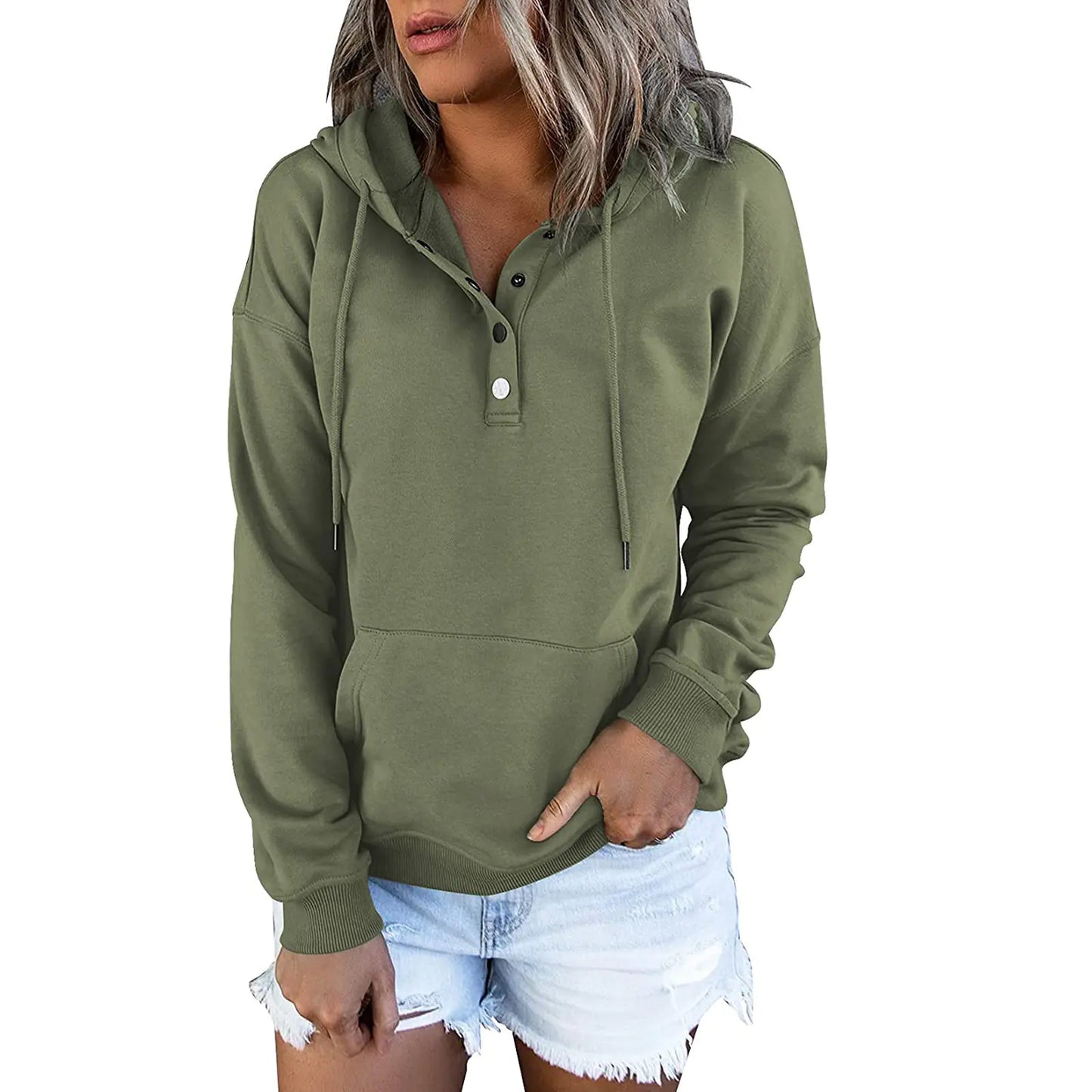 Sudadera con Capucha Casual de Manga Larga
