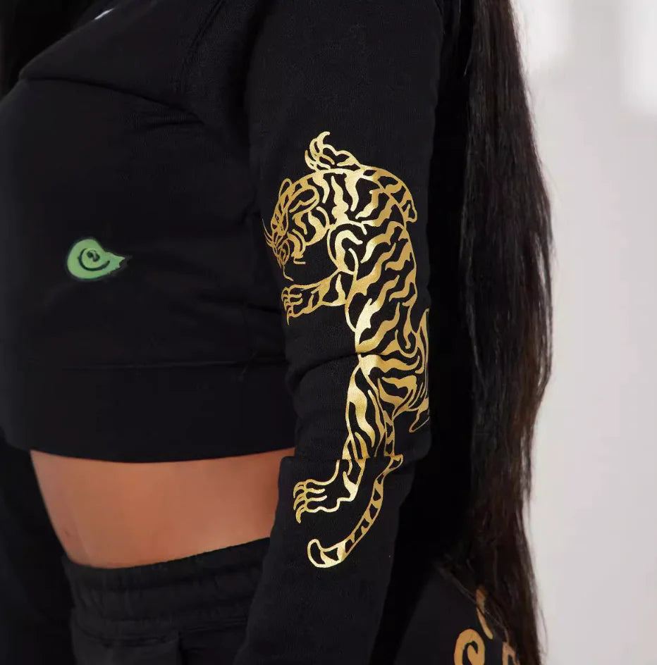 Conjunto de Dos Piezas con Estampado de Cremallera