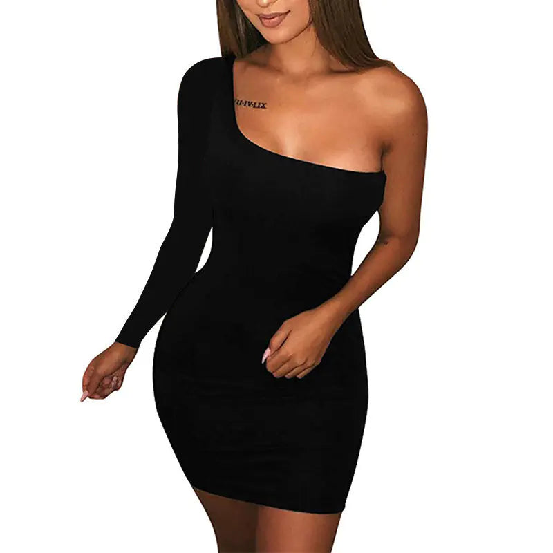 Vestido Ceñido de Una Manga