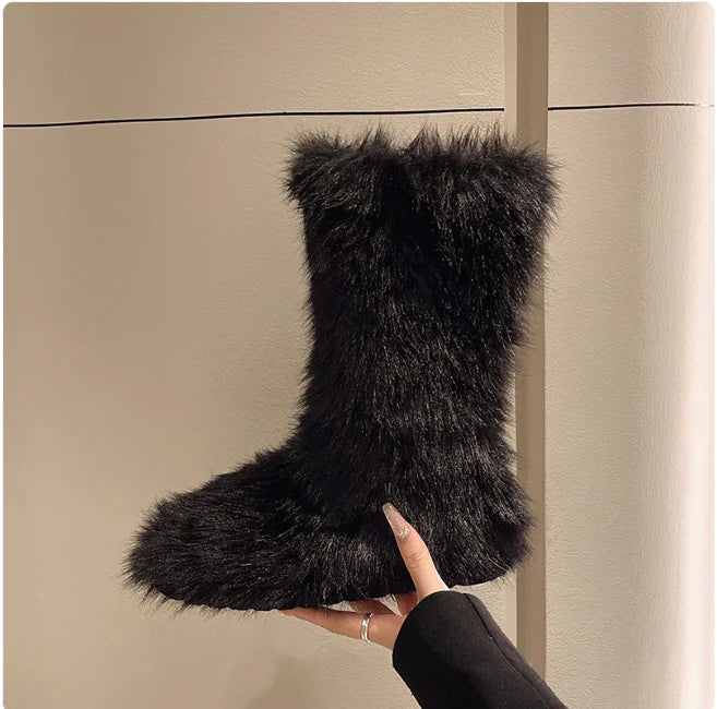 Botas de Nieve de Terciopelo para Invierno